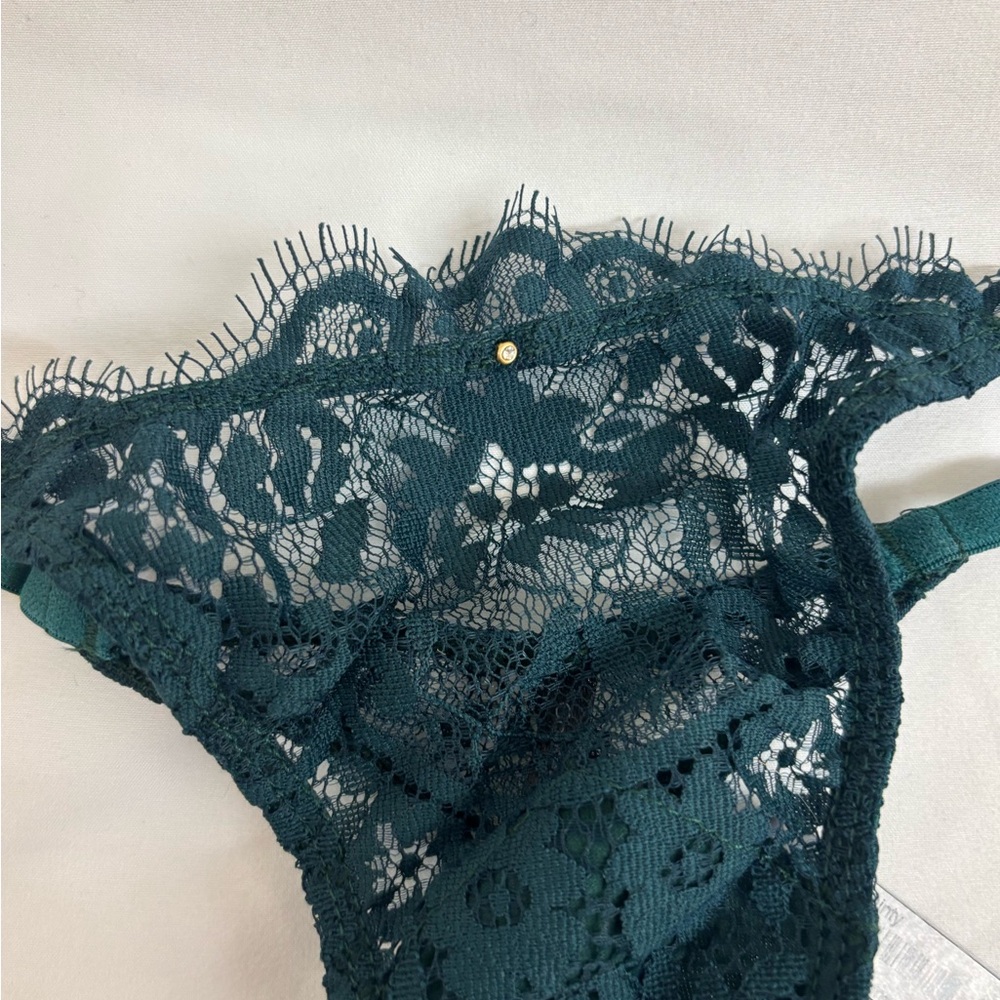 Gooseberry intimates thong lace one size small-xl emerald and grey new - Picture 8 of 13